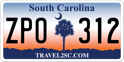 SC license plate ZPO312