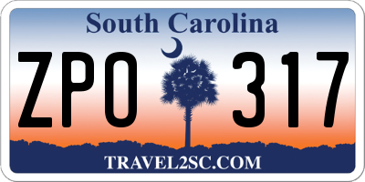 SC license plate ZPO317