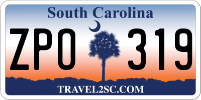 SC license plate ZPO319
