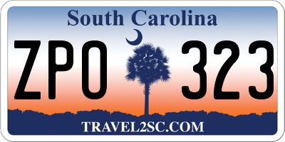 SC license plate ZPO323