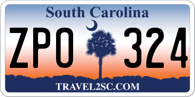 SC license plate ZPO324