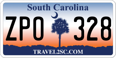 SC license plate ZPO328