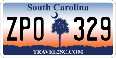 SC license plate ZPO329