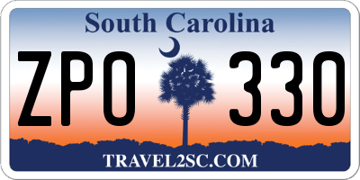 SC license plate ZPO330