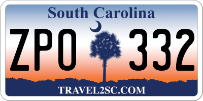 SC license plate ZPO332