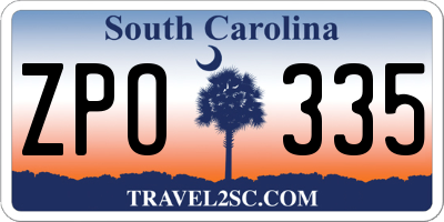 SC license plate ZPO335