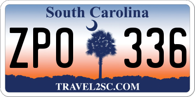 SC license plate ZPO336