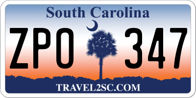 SC license plate ZPO347