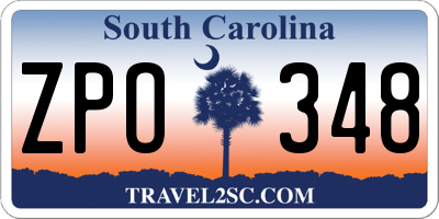 SC license plate ZPO348