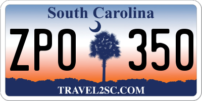 SC license plate ZPO350