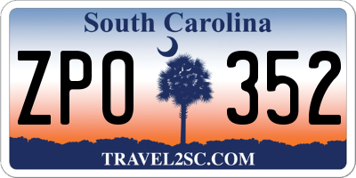 SC license plate ZPO352