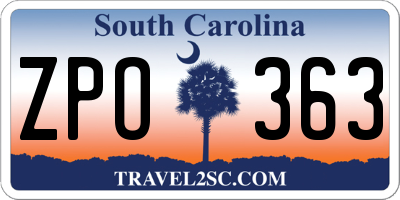 SC license plate ZPO363