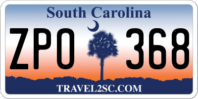 SC license plate ZPO368