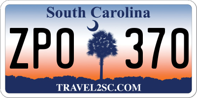 SC license plate ZPO370