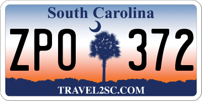 SC license plate ZPO372