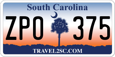 SC license plate ZPO375