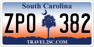 SC license plate ZPO382
