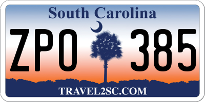 SC license plate ZPO385