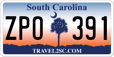 SC license plate ZPO391