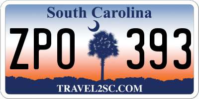 SC license plate ZPO393