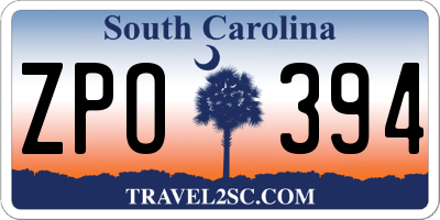 SC license plate ZPO394