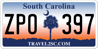 SC license plate ZPO397