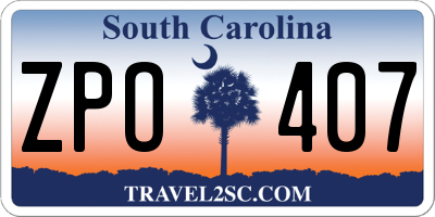 SC license plate ZPO407
