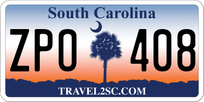 SC license plate ZPO408