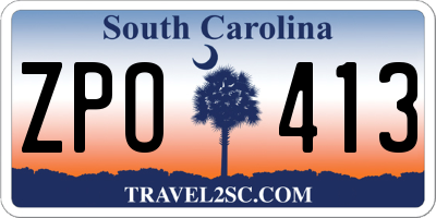 SC license plate ZPO413