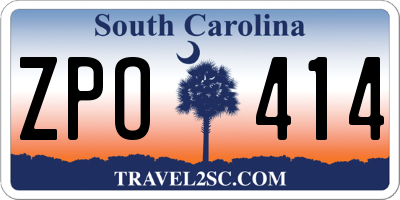 SC license plate ZPO414