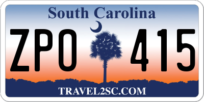 SC license plate ZPO415
