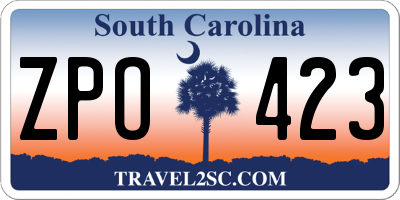 SC license plate ZPO423