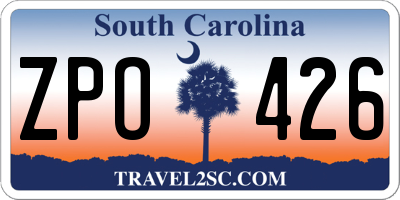 SC license plate ZPO426
