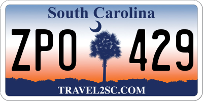 SC license plate ZPO429