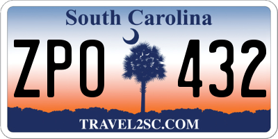 SC license plate ZPO432
