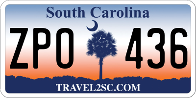 SC license plate ZPO436