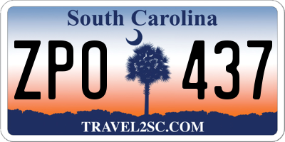 SC license plate ZPO437