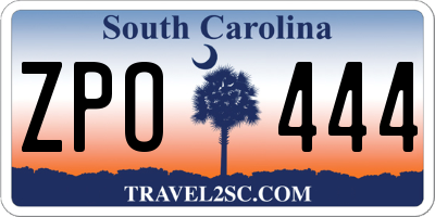 SC license plate ZPO444