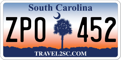 SC license plate ZPO452