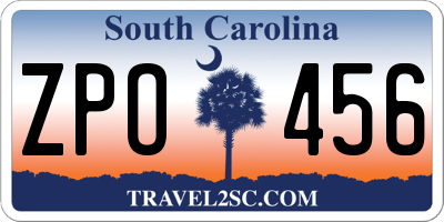 SC license plate ZPO456