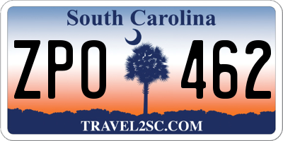 SC license plate ZPO462