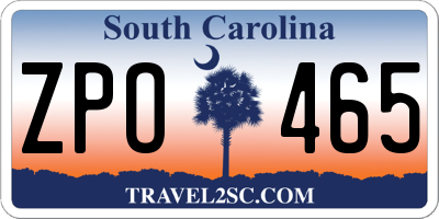 SC license plate ZPO465