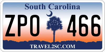 SC license plate ZPO466