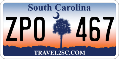 SC license plate ZPO467