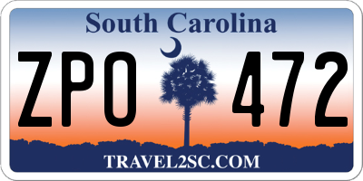 SC license plate ZPO472