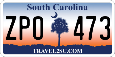 SC license plate ZPO473