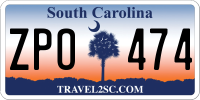 SC license plate ZPO474