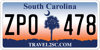 SC license plate ZPO478
