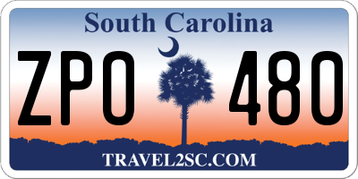 SC license plate ZPO480