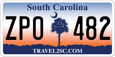 SC license plate ZPO482